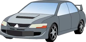 Silver Sports Car Illustration PNG Image