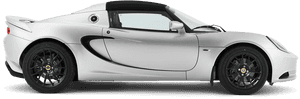 Silver Sports Car Profile View PNG image with transparent background