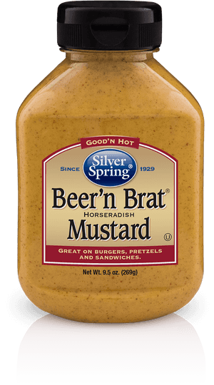 Silver Spring Beer Brat Horseradish Mustard PNG with transparent background
