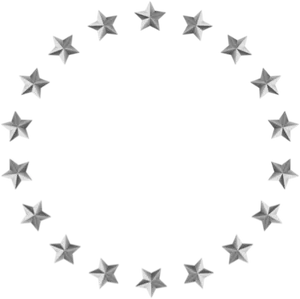 Silver Star Frameon Black Background PNG Image