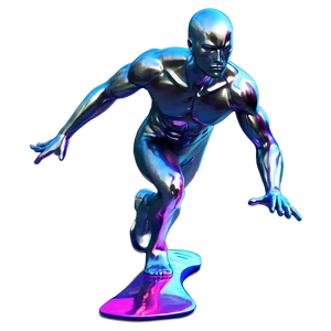 Silver Surfer Dynamic Pose Png Idy67 PNG Image