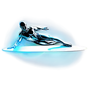 Silver Surfer On Surfboard Png Fsu PNG Image