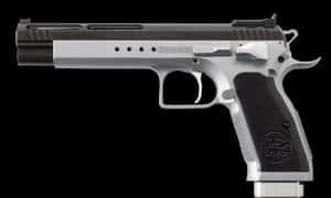 Silver Tanfoglio Pistol Profile PNG image with transparent background