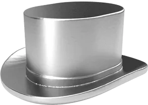 Silver Top Hat3 D Render PNG Image
