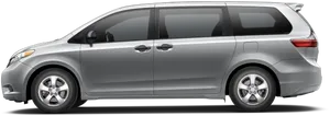 Silver Toyota Minivan Side View PNG Image