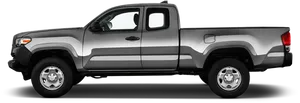 Silver Toyota Pickup Truck Side View PNG Image