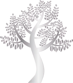 Silver Tree Graphic Simple Background PNG Image