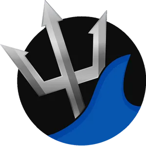 Silver Trident Logo PNG Image