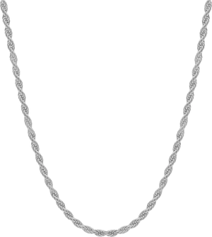 Silver Twisted Rope Chain PNG Image