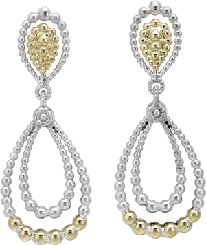 Silverand Gold Drop Earrings PNG Image