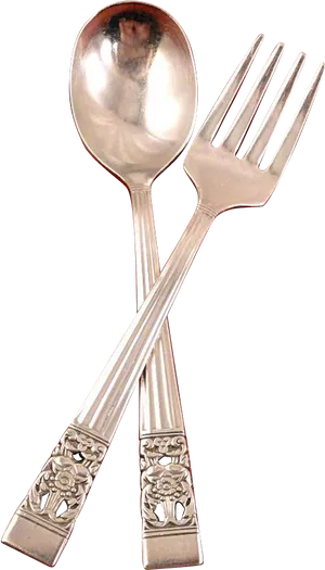 Silverware Crossed Forkand Spoon PNG Image