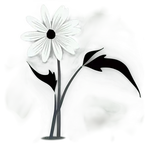 Simple Black And White Flower Png 05252024 PNG Image