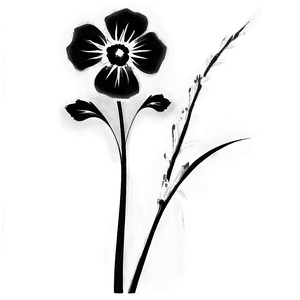 Simple Black and White Flower PNG 22 PNG