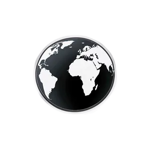 Simple Black And White Globe Graphic Png Vws92 PNG Image