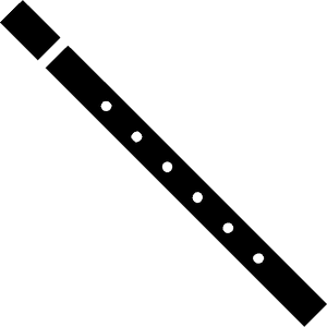Simple Black Flute Icon PNG image with transparent background