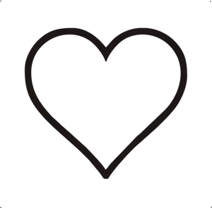 Simple Black Heart Outline PNG Image