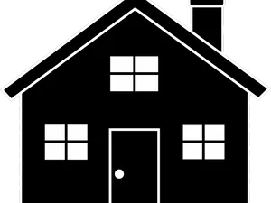 Simple Black House Clipart PNG Image