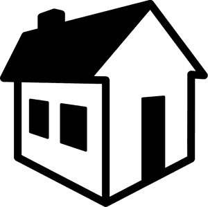 Simple Black House Icon PNG image with transparent background