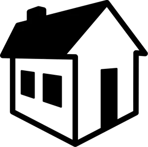 Simple Black House Icon PNG Image