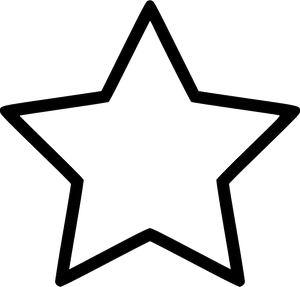 Simple Black Star Outline PNG Image