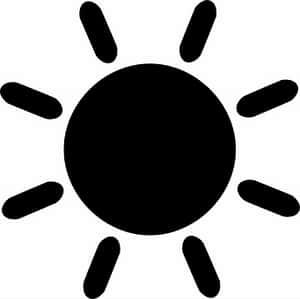 Simple Black Sun Icon PNG with transparent background