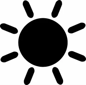 Simple Black Sun Icon PNG Image