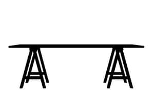 Simple Black Table Vector PNG image with transparent background