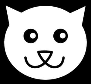 Simple Blackand White Cat Icon PNG image with transparent background