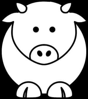 Simple Blackand White Cow Icon PNG image with transparent background
