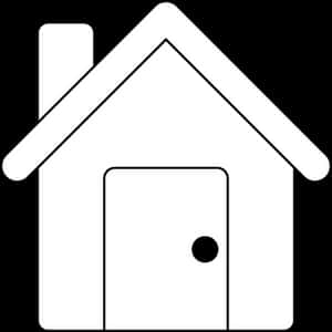 Simple Blackand White House Icon PNG with transparent background