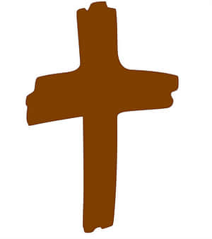 Simple Brown Cross Graphic PNG with transparent background