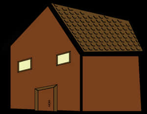 Simple Brown House Illustration PNG image with transparent background