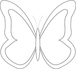 Simple Butterfly Outline Graphic PNG Image