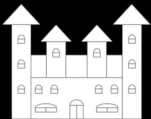 Simple Castle Silhouette PNG with transparent background