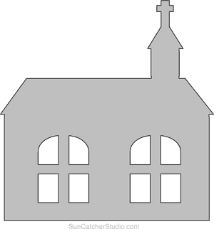Church Clipart Outline - Church Outline Stencil, HD Png Download PNG image with transparent background