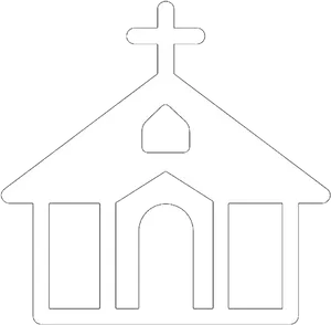 Simple Church Outline Clipart PNG Image