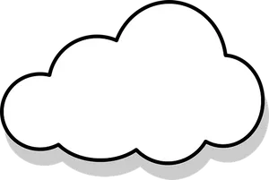 Simple Cloud Icon Black Background PNG Image