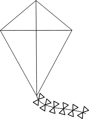 Beautiful Kite Clip Art - Outline Of A Kite, HD Png Download PNG with transparent background
