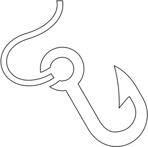 Simple Fish Hook Outline PNG Image