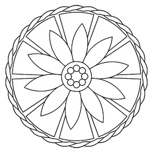 Simple Floral Mandala Design PNG Image