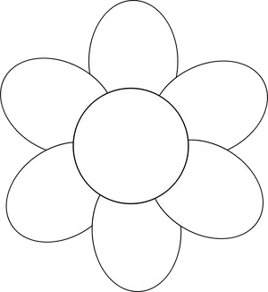 Simple Flower Outline Graphic PNG Image