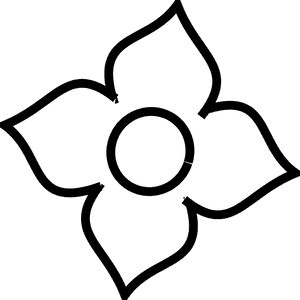 Transparent White Petals Png - 4 Petal Flower Outline, Png Download PNG image with transparent background