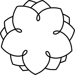 Simple Flower Outline Graphic PNG Image