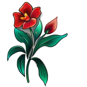 Simple Flower Tattoo Design Png Qto PNG Image