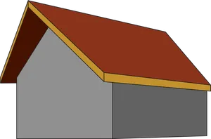 Simple Gable Roof Structure PNG Image