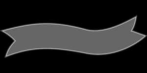 Simple Gray Banner Ribbon PNG with transparent background