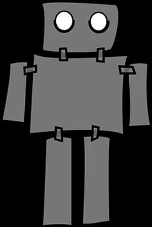 Simple Gray Robot Illustration PNG image with transparent background