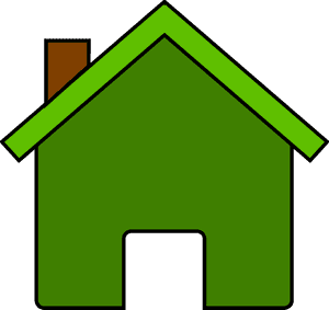 Simple Green House Icon PNG image with transparent background