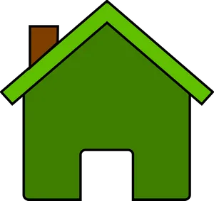 Simple Green House Icon PNG Image