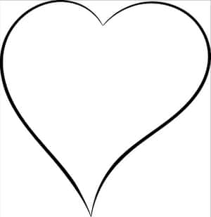 Simple Heart Outline PNG with transparent background